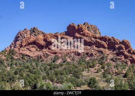 A scenic view of red rocks in the canyon in Colorado, USA Stock Photo