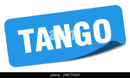 tango sticker. tango rectangular label isolated on white background Stock Vector