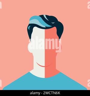 Portrait of a guy. Avatar of a young man. Colorful portrait. Vector flat Stock Vector