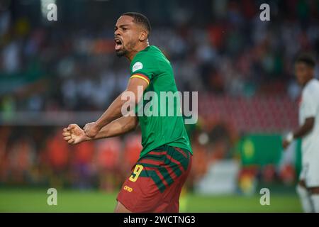 Franck Magri celebrating his goal Stock Photo