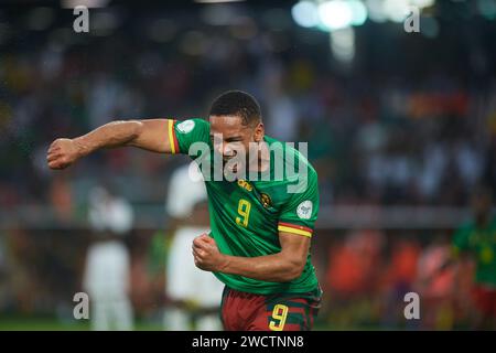 Franck Magri celebrating his goal Stock Photo