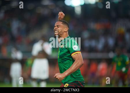 Franck Magri celebrating his goal Stock Photo