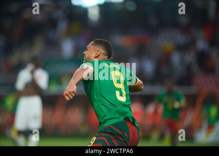 Franck Magri celebrating his goal Stock Photo