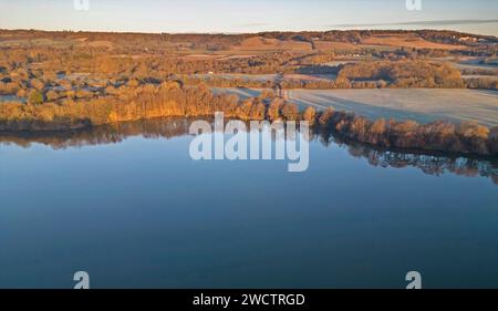 aerial view of chipstead lake near sevenoaks in kent Stock Photo