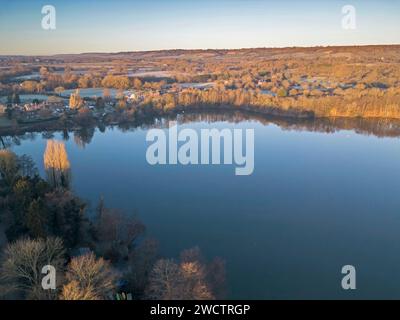 aerial view of chipstead lake near sevenoaks in kent Stock Photo