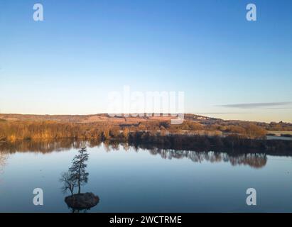 aerial view of chipstead lake near sevenoaks in kent Stock Photo