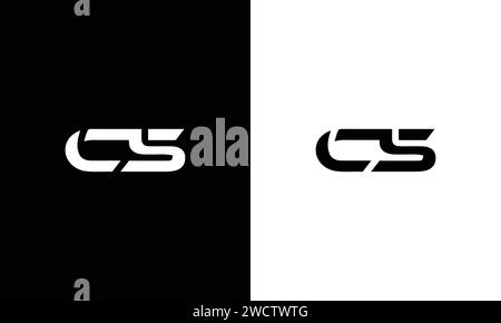 Monogram CS creative modern black letters logo design Stock Vector