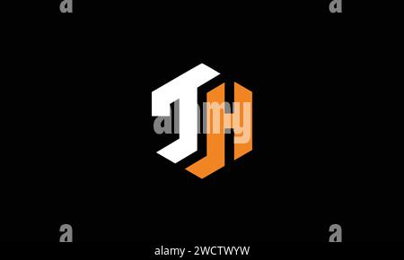 TH HT letter logo template design Stock Vector