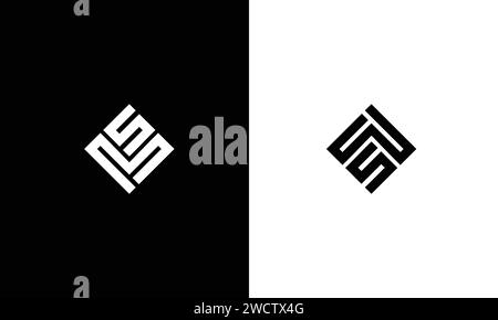 Letter WS MS Logo Design, Creative Minimal WS MS Monogram Stock Vector