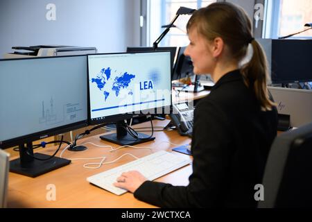 Berlin, Germany. 17th Jan, 2024. An employee sits at a computer in the Central Naturalization Office of the State Office for Immigration (LEA) in Berlin-Wedding. The centralization of all naturalization matters is intended to make naturalization procedures more efficient and accessible. Digital processes should make it possible to complete an individual application procedure within six months. Credit: Bernd von Jutrczenka/dpa/Alamy Live News Stock Photo