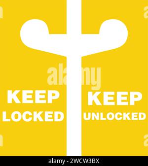 Keep locked and unlocked door hanger tags on a white background Stock Vector