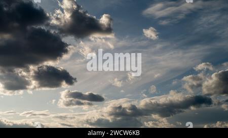 Dark clouds in the sky before sunset Stock Photo