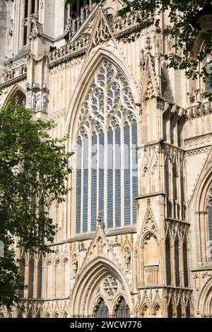 York, North Yorkshire, England. The west front and Great West Window of York Minster, popularly known as the Heart of Yorkshire. Stock Photo