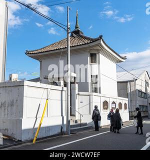 Tokyo, Japan. January 2024. Exterior view of a small cemetery in the city center Stock Photo
