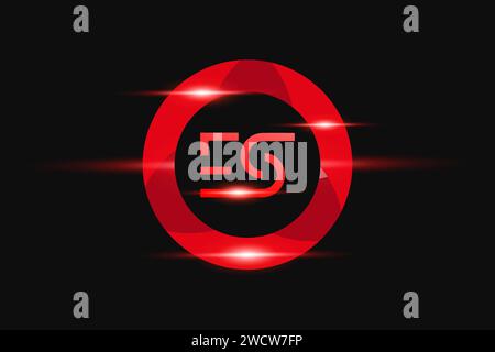 ES Red logo Design. Vector logo design for business. Stock Vector
