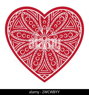 Doodle Floral Heart Stock Vector