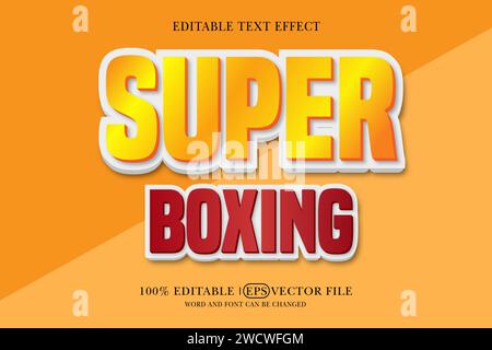 Super boxing text effect that can be edited with world Stock Vector