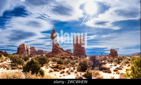 Grand Capitol Reef view of rocks and boulders, Utah USA Stock Photo