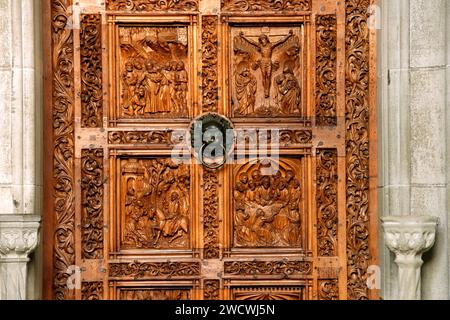 Germany, Baden Wurttemberg, Lake Constance (Bodensee), Konstanz, Cathedral (Münster), door of the hall Stock Photo