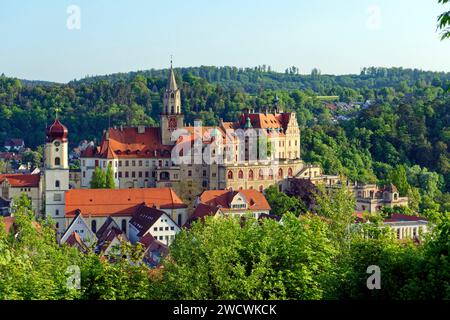 Germany, Baden Wurttemberg, Upper Swabia (Schwäbische Alb), Sigmaringen, Sigmaringen Castle, a Hohenzollern castle, royal residential palace and administrative seat of the Princes of Hohenzollern-Sigmaringen Stock Photo