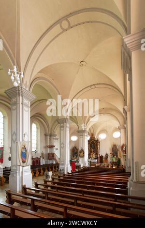 Germany, Bade Wurttemberg, Upper Swabia, Upper Swabian Baroque Road, Steinhausen an der Rottum, Assumption pilgrimage church Stock Photo