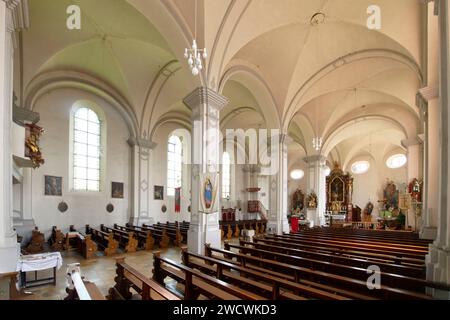 Germany, Bade Wurttemberg, Upper Swabia, Upper Swabian Baroque Road, Steinhausen an der Rottum, Assumption pilgrimage church Stock Photo