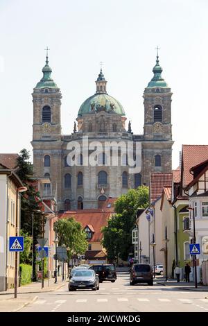 Germany, Bade Wurttemberg, Upper Swabia, Upper Swabian Baroque Road, Weingarten, Monastery church Basilica St. Martin and Oswald Stock Photo