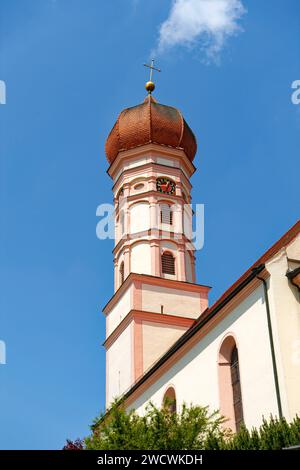 Germany, Bade Wurttemberg, Upper Swabia, Upper Swabian Baroque Road, Steinhausen an der Rottum, Assumption pilgrimage church Stock Photo