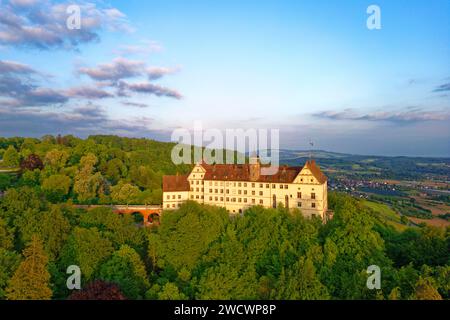 Germany, Baden Wurttemberg, Lake Constance (Bodensee), Linzgau, Castel Heiligenberg (aerial view) Stock Photo