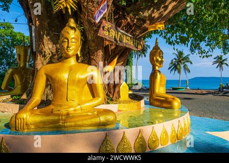 Thailand, Trat province, Ko Mak island, Ao Nid bay, Wat Samakeetham Buddhist temple Stock Photo