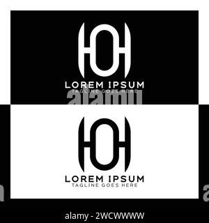 HO initial letters linked elegant logo. letter H and O pattern design monogram Stock Vector