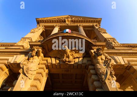 France, Bas Rhin, Strasbourg, Neustadt district dating from the german period listed as World Heritage by UNESCO, Place de la Republique, the Rhine Palace (former Kaiserpalast) Stock Photo