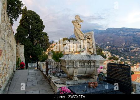 France, Alpes Maritimes, Cote d'Azur, Menton, old town, the Old Castle cemetery, marine cemetery Stock Photo