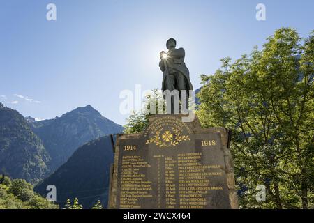 France, Isere (38), the Belledonne massif, le Rivier d'Allemont, First World War memorial Stock Photo