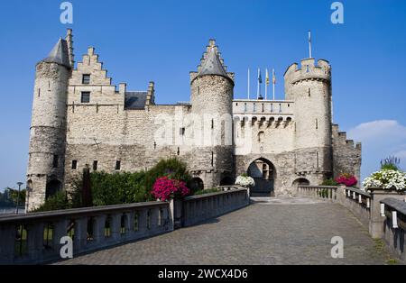 Het Steen, medieval fortress, old city centre of Antwerp, Flanders, Belgium, Europe Stock Photo