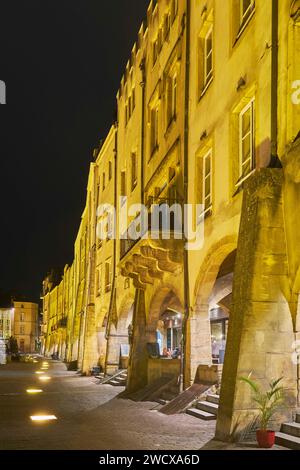 France, Moselle, Metz, medieval houses with arcades on Saint Louis place Stock Photo