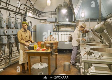 France, Moselle, Veckring, the Hackenberg work, fortification part of the Maginot line, the kitchen Stock Photo