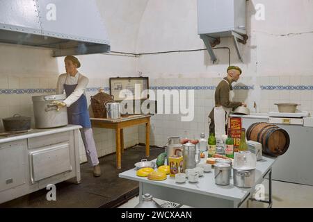 France, Moselle, Veckring, the Hackenberg work, fortification part of the Maginot line, the kitchen Stock Photo