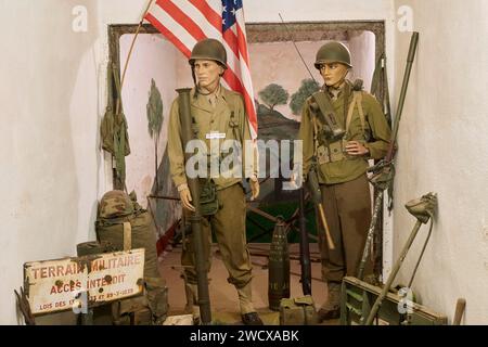 France, Moselle, Veckring, the Hackenberg work, fortification part of the Maginot line, American soldiers Stock Photo