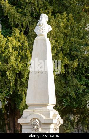 France, Meurthe et Moselle, Nancy, statue of Jules Crevaux, an explorer born in the Lorraine region, built in 1885 in the Jardin Godron (Godron garden) located Rue Sainte Catherine Stock Photo