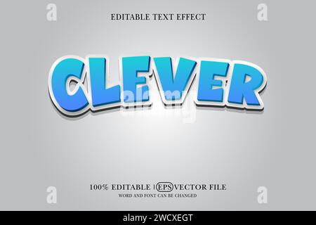 Minimal White 3D Text Effect Style Mockup Stock Vector