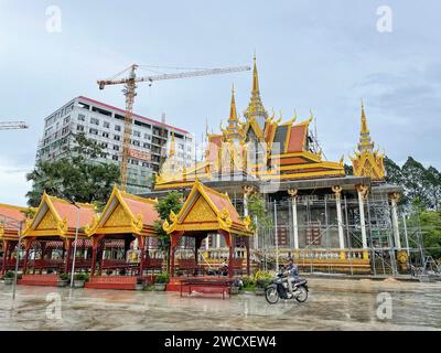 Cambodia, Sihanoukville, Wat Krom, Intra Ngean Pagoda Stock Photo