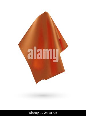 Orange red shiny fabric, handkerchief or tablecloth hanging Stock Vector