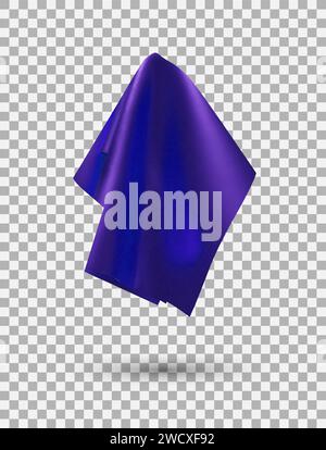 Purple shiny fabric, handkerchief or tablecloth hanging Stock Vector