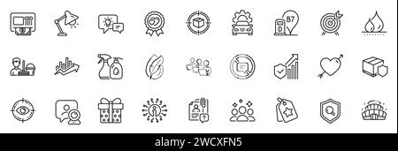 Icons pack as Growth chart, Video conference and Idea lamp line icons. For web app. Vector Stock Vector
