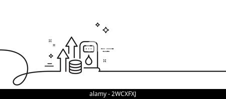 Fuel prices line icon. Petrol price sign. Continuous line with curl. Vector Stock Vector