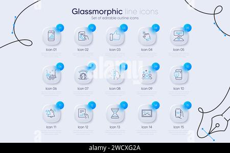 Set of Document, Photo and Bumper cars line icons for web app. Pictogram icon. Vector Stock Vector