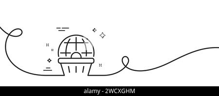 Online shopping cart line icon. Internet buying sign. Continuous line with curl. Vector Stock Vector