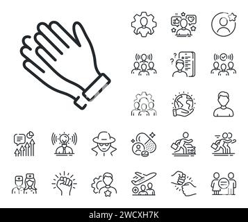 Clapping hands line icon. Clap sign. Specialist, doctor and job competition. Vector Stock Vector