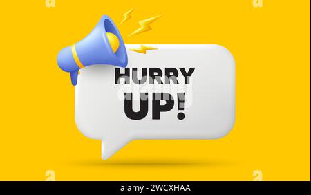 Hurry up sale. Special offer sign. 3d speech bubble banner. Vector Stock Vector